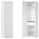 Шкаф распашной Амьен белый 60х232,2х54,5  с 3 полками, штангой и ящиком ЛДСП каркас белый